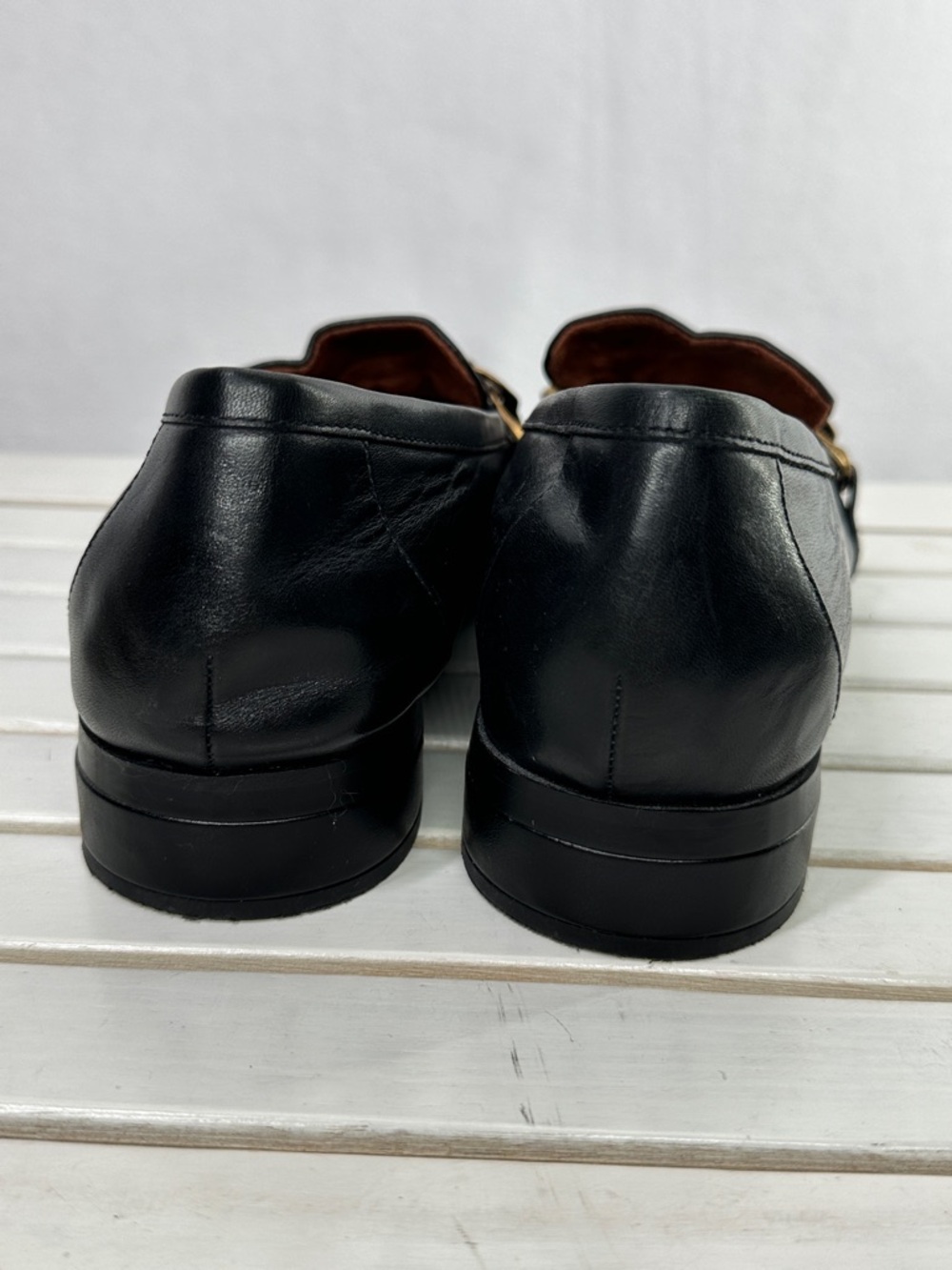 Vionic Black Leather Chain-Accent Loafers - Picture 5 of 10